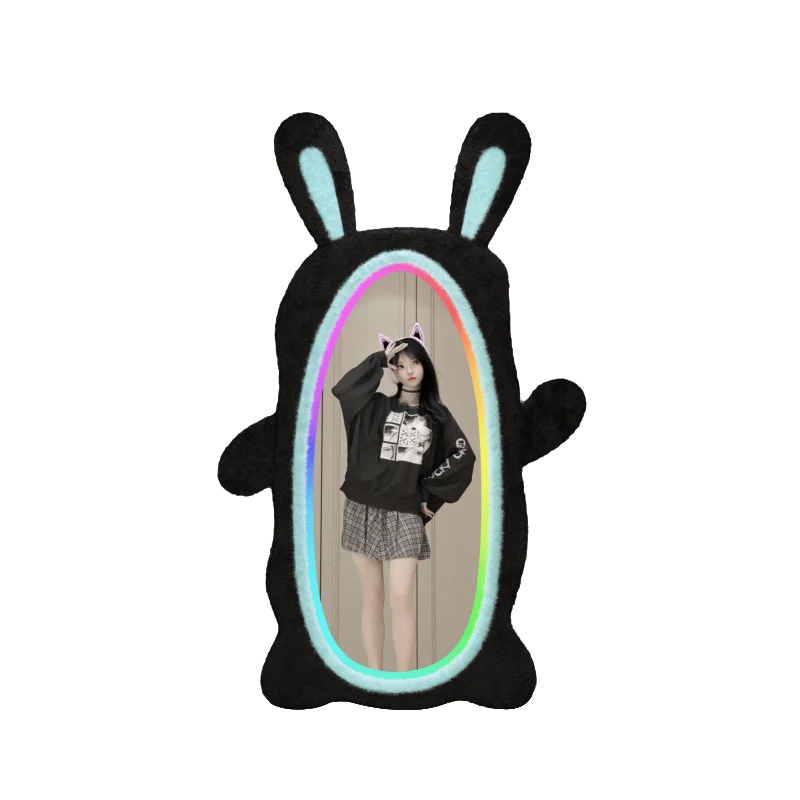 Aesthetic Light Mirror Long LED Girls Standing Smart Makeup Full Body Vanity Mirror Cute Standing Espelhos Home Decorations