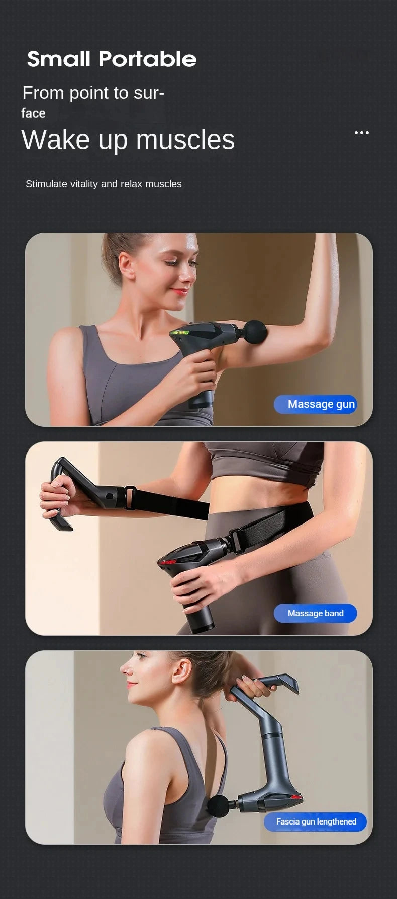 Hot Selling Long-handle Electric Massage Gun: Multifunctional for Muscle Relaxation, Deep Tissue Percussion Relief