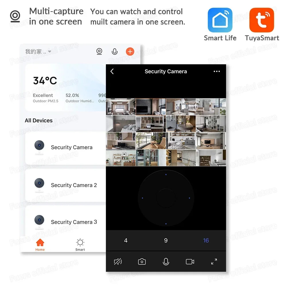 Tuya 8MP 5G WiFi Camera Tuya Smart Home Wireless IP Surveillance Camera AI Detect Automatic Tracking Security Baby Monitor TUYA