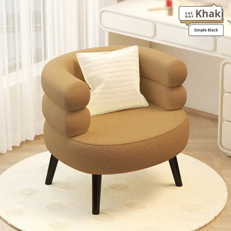 Modern Living Room1-person Sofa Comfortable Bedroom Fluff Armchair Nordic Simple Nail Salon Makeup Chair Dressing Table Stool
