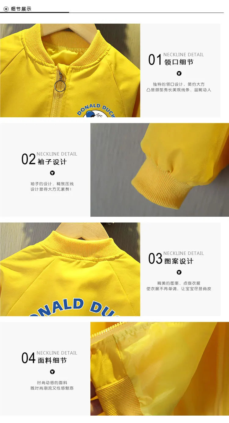 New Spring Baby Boys Girls Jacket Fashion Cartoon Mickey Minnie Mouse Print Outerwear for Kids Clothes Children Windbreaker Coat