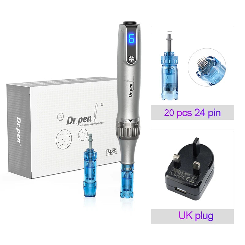 Authentic Dr pen Ultima M8S With 22 pcs Needle Pin Anti Back Flow Microneedling Pen Skincare Wireless  Derma Pen Beauty Machine