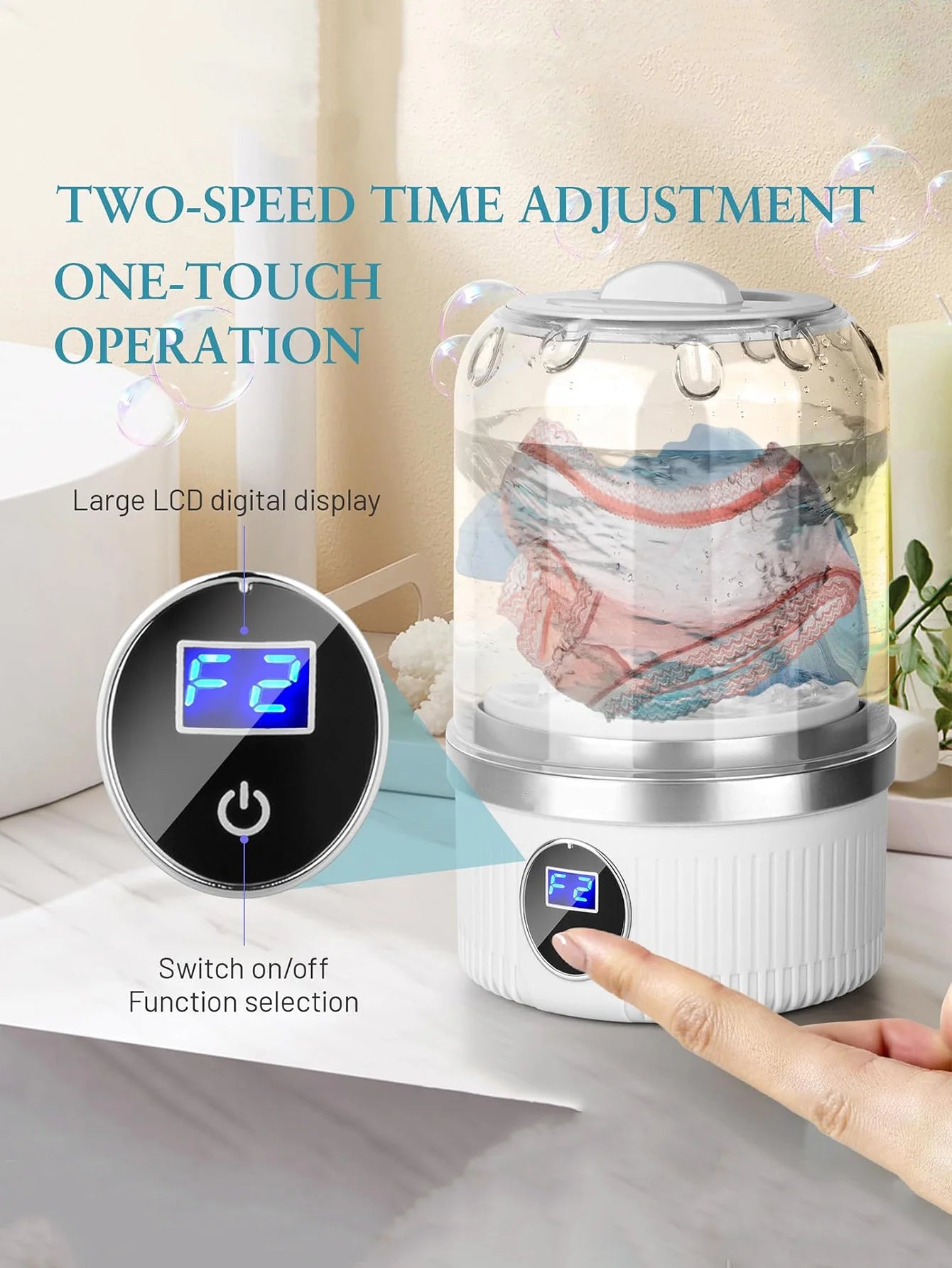 Portable Washing Machine, Underwear Washer, Small Washing Machine, Mini Washing Machine, Rechargeable Cordless Washing Machine