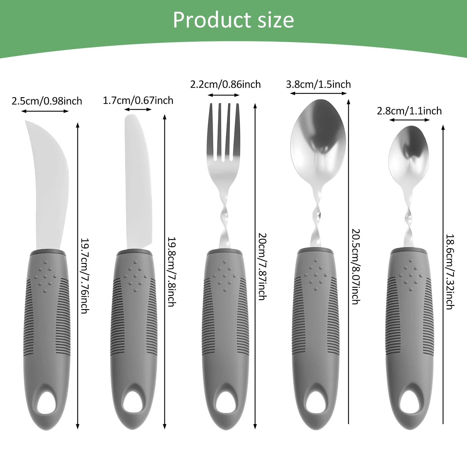 Stainless Steel Adaptive Utensil Set Easy to Grip Cutlery Bendable Weighted Silverware  for Hand Tremors Elderly Disability