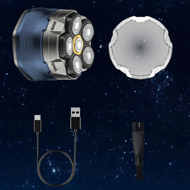 Tinsol Titanium Electric Head Shaver for Bald Men 6D Magnetic Razor Hair Trimmer Rechargeable LED Waterproof Face Hair Cutting