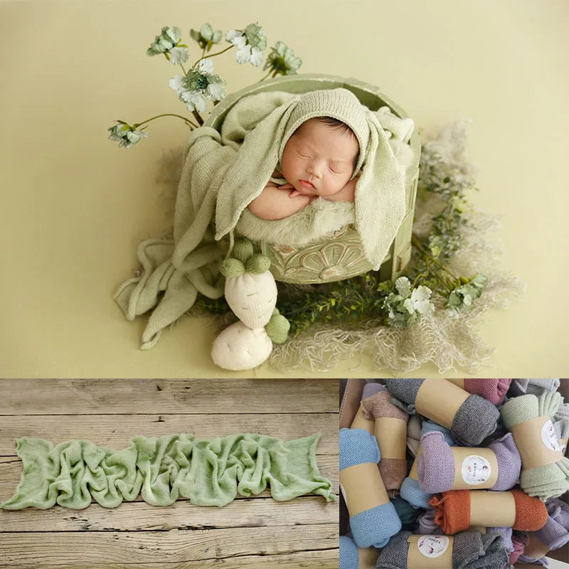 Knit Newborn Photography Wrap Multi-Color Soft Baby Posing Stretchable Wrap Studio Infant Shooting Background Accessories