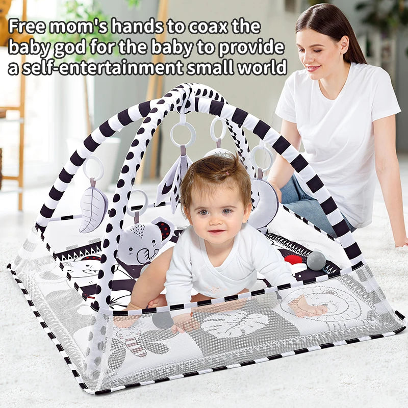 Baby Play Gym Play Mat Children Play Mat Rack Newborn Baby Activity Gym Mat 0-36 Months Tummy Time Crawling Game Blanket Toys