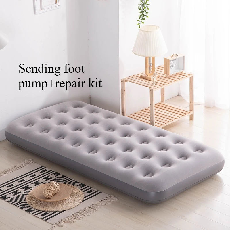 Inflatable Household Single Folding Bed Air Cushion Bed Double, Thickened Portable Air Bed Outdoor Inflatable Sofa