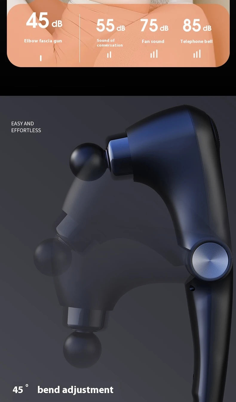 Fascia Massage Gun Shoulder Massager Electric Muscle Massage Machine High Frequency Back Waist Body Massage with Extended Handle