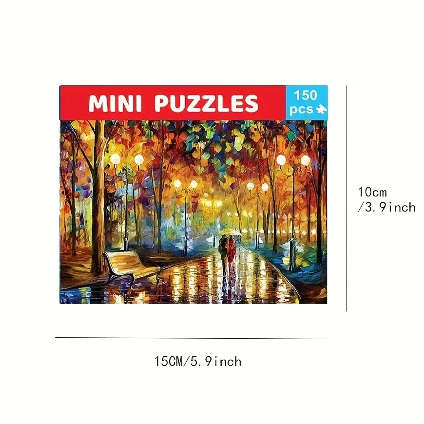 150pcs Test Tube Puzzle Strolling In The Rain Mini Travel Puzzle Gift Christmas House Paris Tower New Year