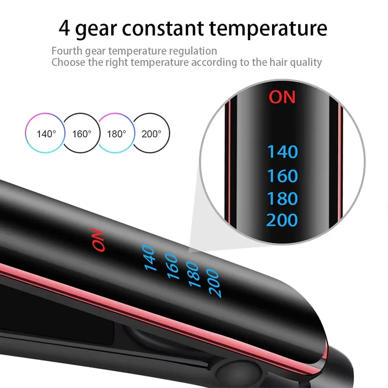 Professional Ionic Hair Loss Ceramics Rapid Heating Hair Loss Curl Flat Iron Negative Ion Hair Loss Curl Straightening Iron Rod