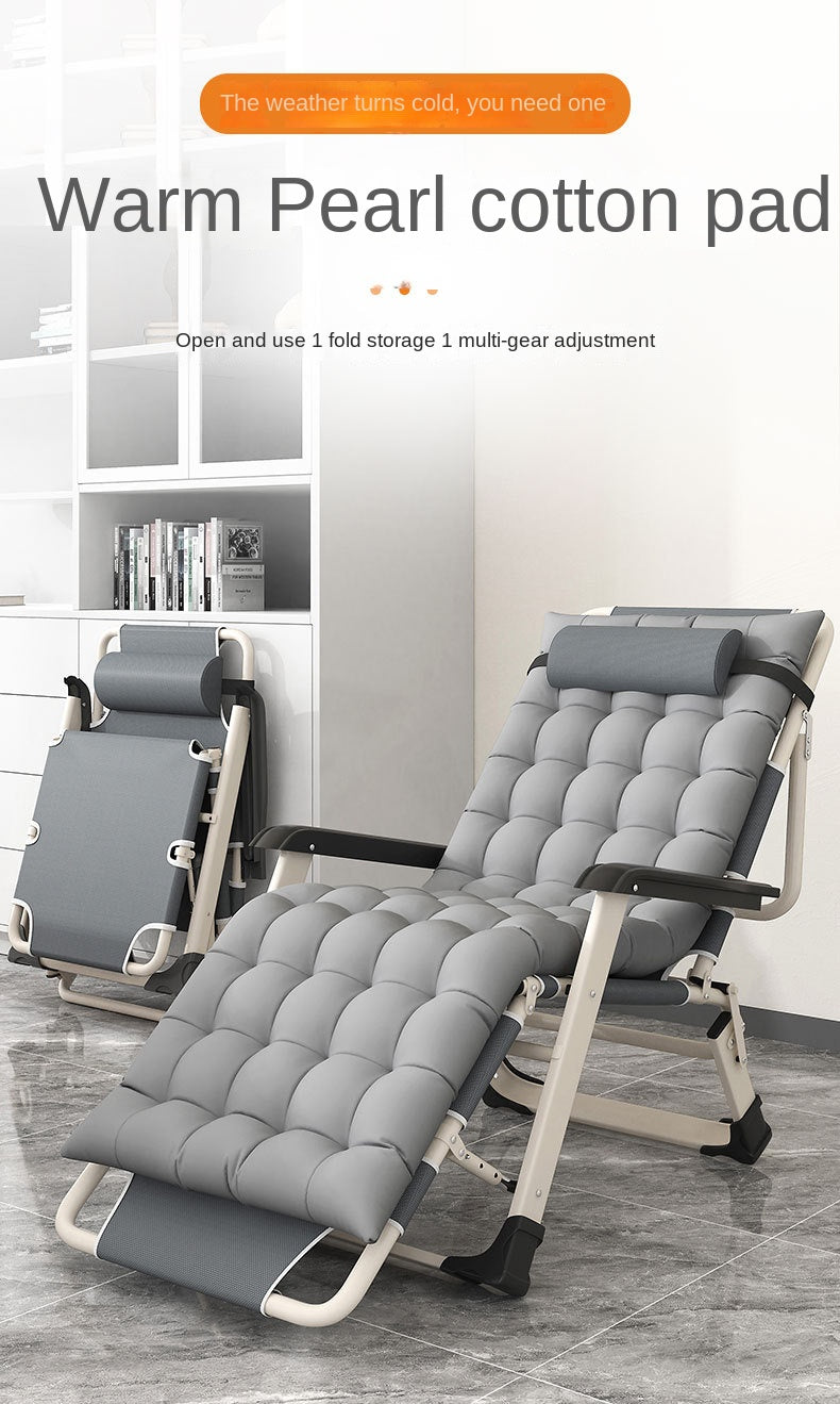 UVR Recliner Foldable Outdoor Beach Chair Office Lunch Chair Home Computer Chair Backrest Chair Adjustable Balcony Armchair Bed