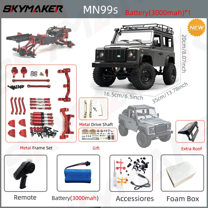 New MN99s MN98 1:12 MN Model RTR Version RC Car 2.4G 4WD RC Rock Crawler Defender Remote Control Car 1/12 RC Truck Cars Toys