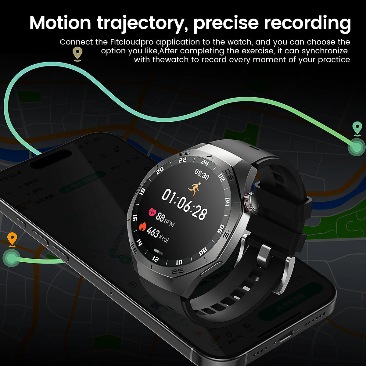 2025 New GUHUAVMI GT5 Pro Smart Watch Men HD AMOLED Screen GPS Motion trajectory HeartRate Bluetooth Call 1.52" SmartWatch IP68