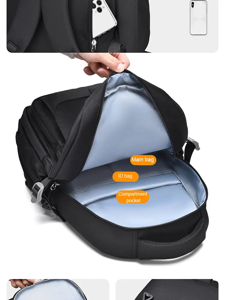 A Multi-layer Waterproof And Stylish Backpack Oxford Large-capacity Simple Commuter Out-of-town Student Backpack