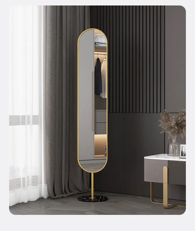 Floor Standing Mirror Decoration Modern Full Body Oval Bathroom Bedroom Mirror Funky Luxury Long Big Espelhos Home Products