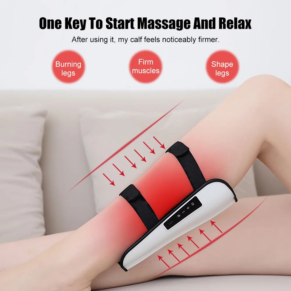 Electric Leg Adjustable Massager Warming Massage Machine Portable Ems Vibration Heating Slimming Calf Massager Usb Rechargeable