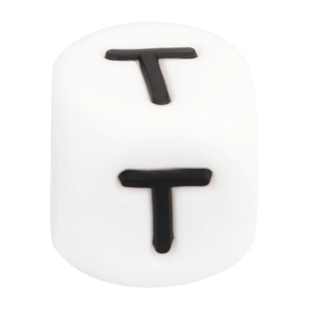 LOFCA 40pcs Alphabet Silicone Letter Beads 12mm Teething Beads Food Grade Teether English Letters Baby Nursing for Teething