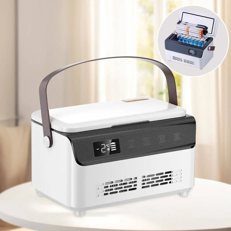 13600mAH*2 Insulin Cooler Mini Medicine Portable Refrigerator Smart Temperature Control LCD Display Medical Fridge for Travel