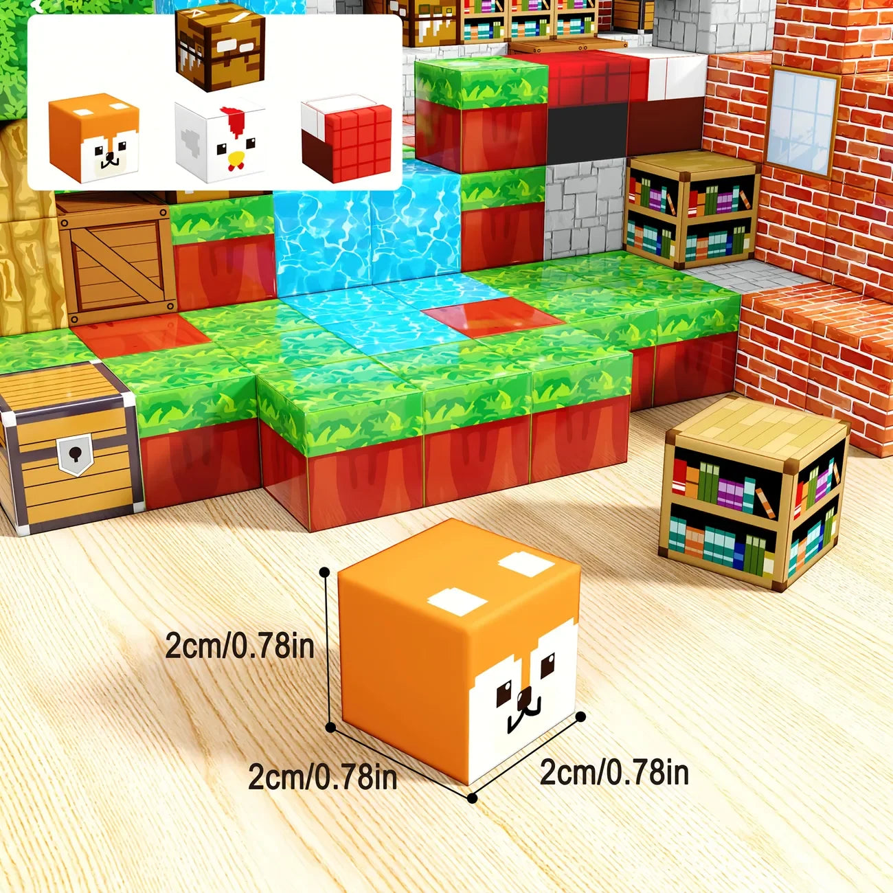 Magnetic Building Blocks Mine World Cube Magnet World Set for Kid Age DIY Model Children Stem Best Montessori Sensory Toy