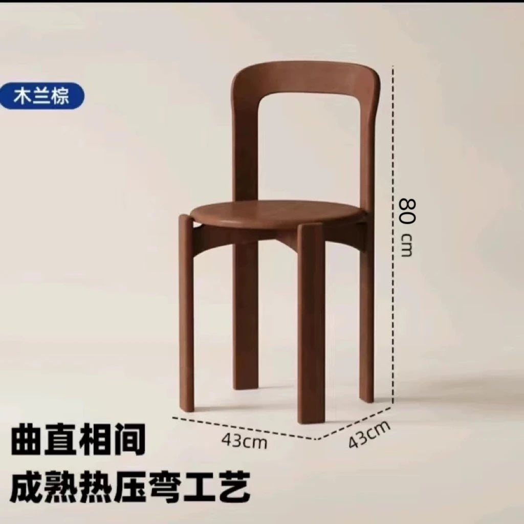 Viral Rey Dining Chair Mid-Century Solid Wood Stool French Bistro Vintage Designer Famous Home Cafe Furniture