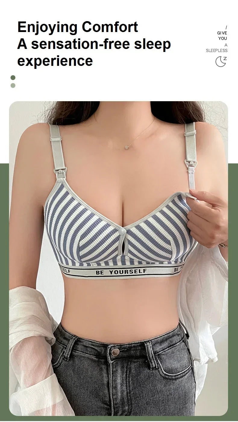 Women Mommy Nursing Underwear Women Mom Cotton Maternity Pregnant Brassiere Female Ladies Mommy Non-steel Ring Breastfeeding Bra