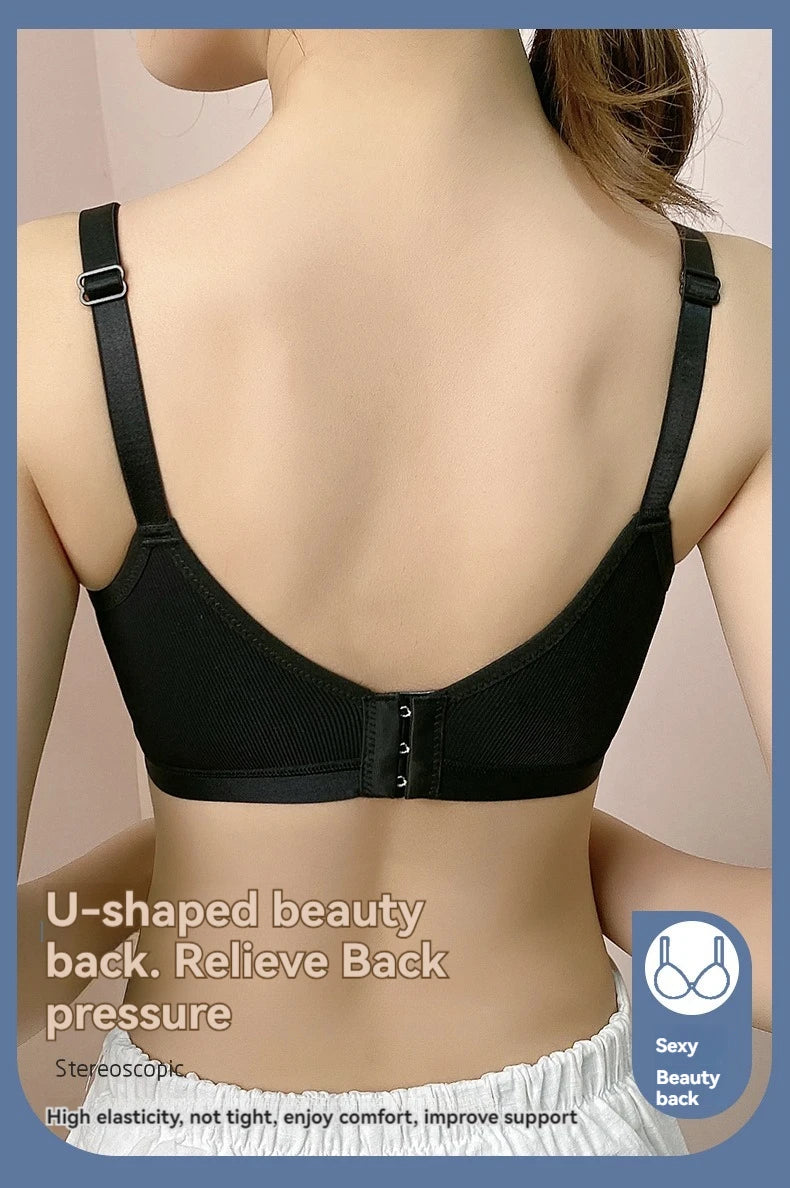 New Cotton Soft Comfortable Pregnant Women's Breastfeeding Bra Gathering Anti sagging and Steel Ring Free Women's Underwear