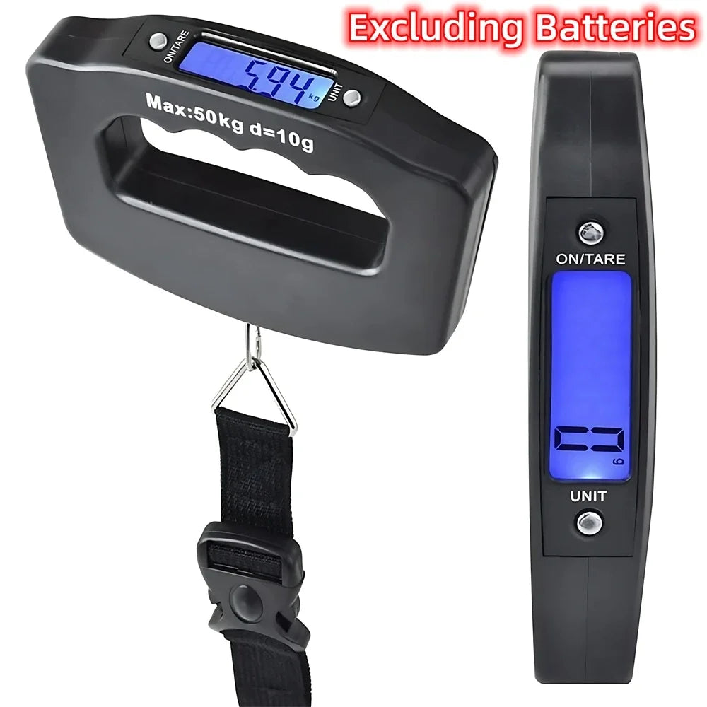 50kg Digital Luggage Scale Portable Suitcase Scale Handheld Electronic Scales Backlight Digital Display Travel Accessories