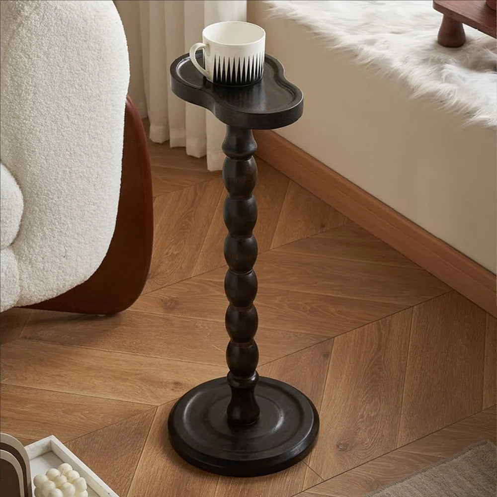 Solid Wood Corner Side Table Luxury Multi-Functional Table for Sofa/Bedside With Storage Shelf Candle Holder Modern Living Room