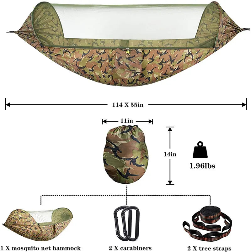 Camping Hammock with Mosquito Net and Rain Fly Tarp,hammock chair swing chair outdoor for Backpacking, Survival,Travel