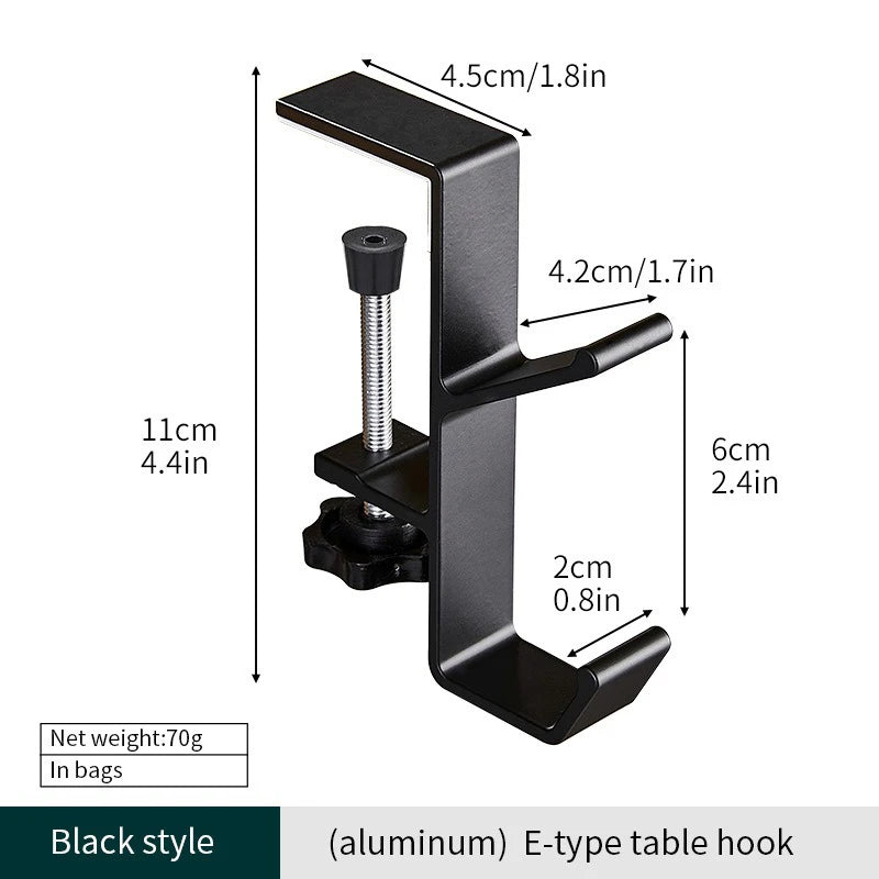 1pcs Punch-free Desk Hook Adjustable Desk Edge Hook Multi - Functional Gaming Headset Hanging Hook Home Office Organizer