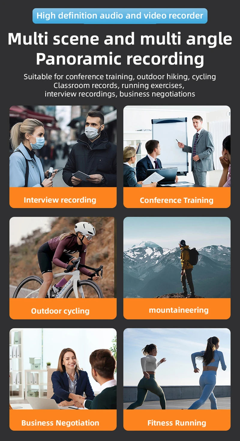 Xiaomi WiFi Mini Camera 4K HD Portable Digital Video Recorder Back Clip Police Body Cam Night Vision Sports Miniature Camcorder