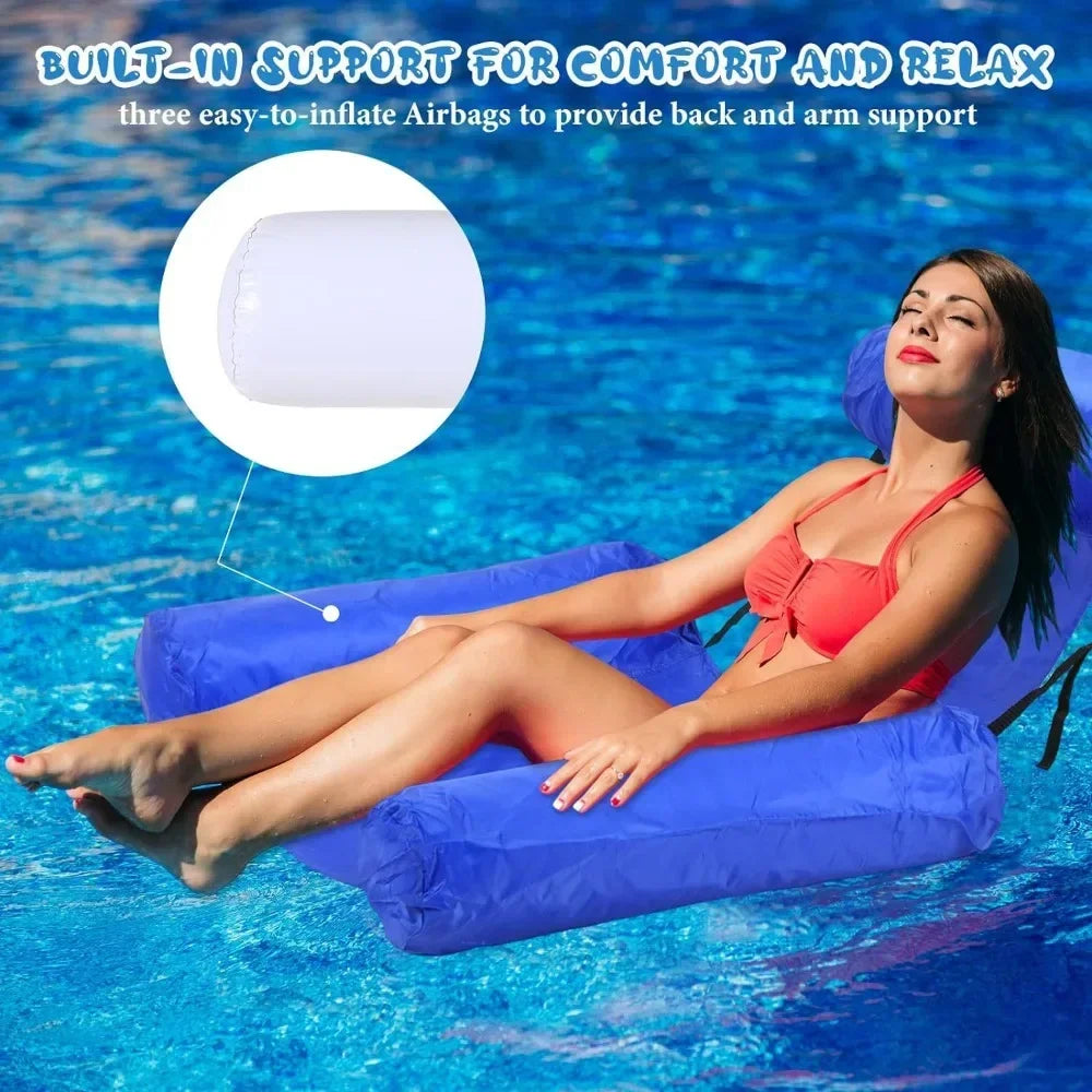 Three Tube Inflatable Lounge Chair, Foldable Colorful Patterned Float, Water Play Lounge Chair, Floating Bed Sofa
