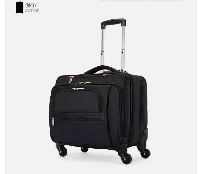 Men Business Trave Luggage Suitcase 18 inch Cabin Size Oxford Laptop Trolley bags with wheels Carry on hand luggage Suitcase bag