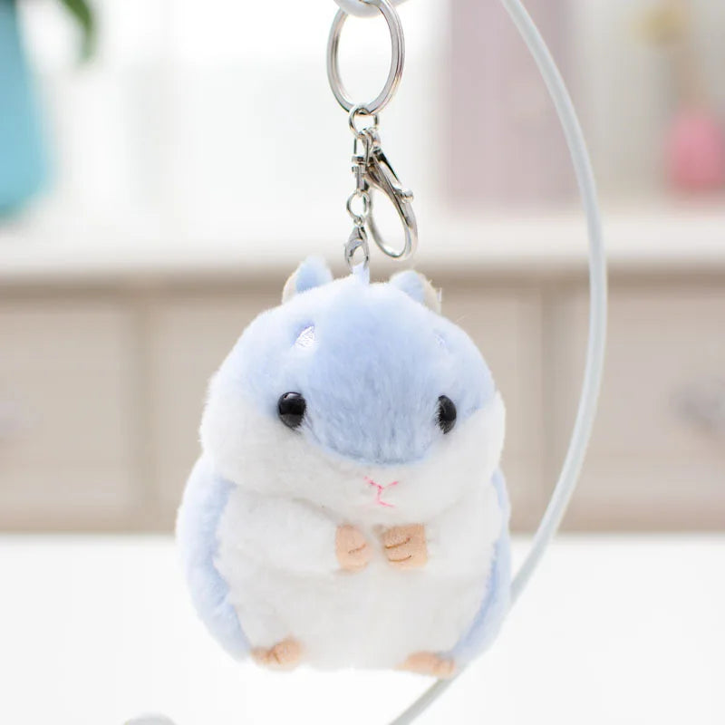 Cute Hamster Stuffed Animal Hamsters Plush Toy Small Stuffed Doll with Chain for Kid Boy Girl Goodie Bag Fillers Birthday Gift