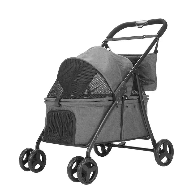 Large Pet Travel Strollers Foldable Enlarged Dog Cart Artifact Large Space for Easy Folding and Portable Travel Pet Products