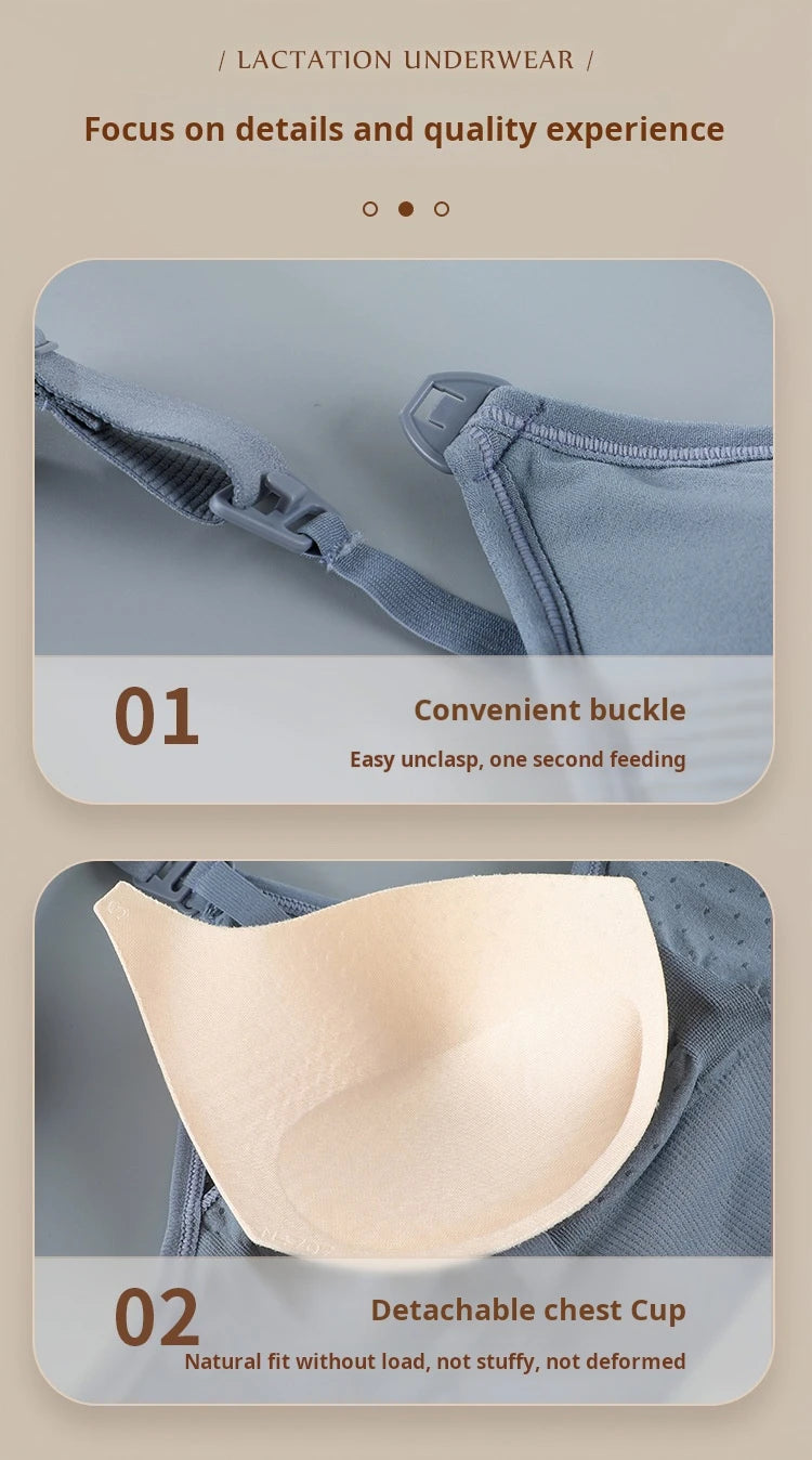 2pcs/Lot Maternity Wireless Front Open Nursing Bra Women's Breathable Seamless Breastfeeding Bras Pregnant  Mom Clothing