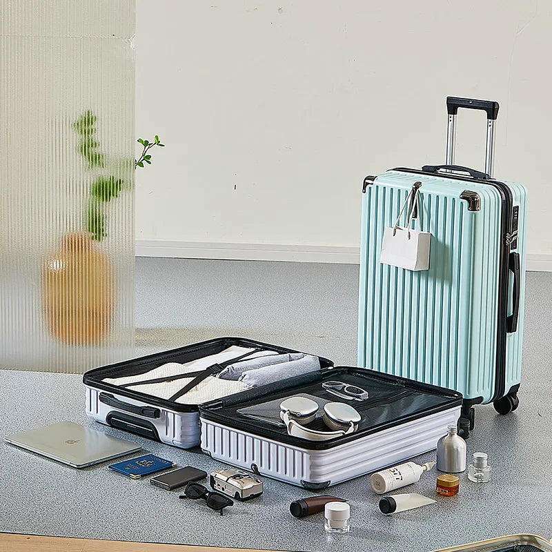 Large Capacity Medium Travel Luggage Bag 20-26 Inch Rolling Bag with Cup Holder And Phone Stand for Easy Carry-On Travel