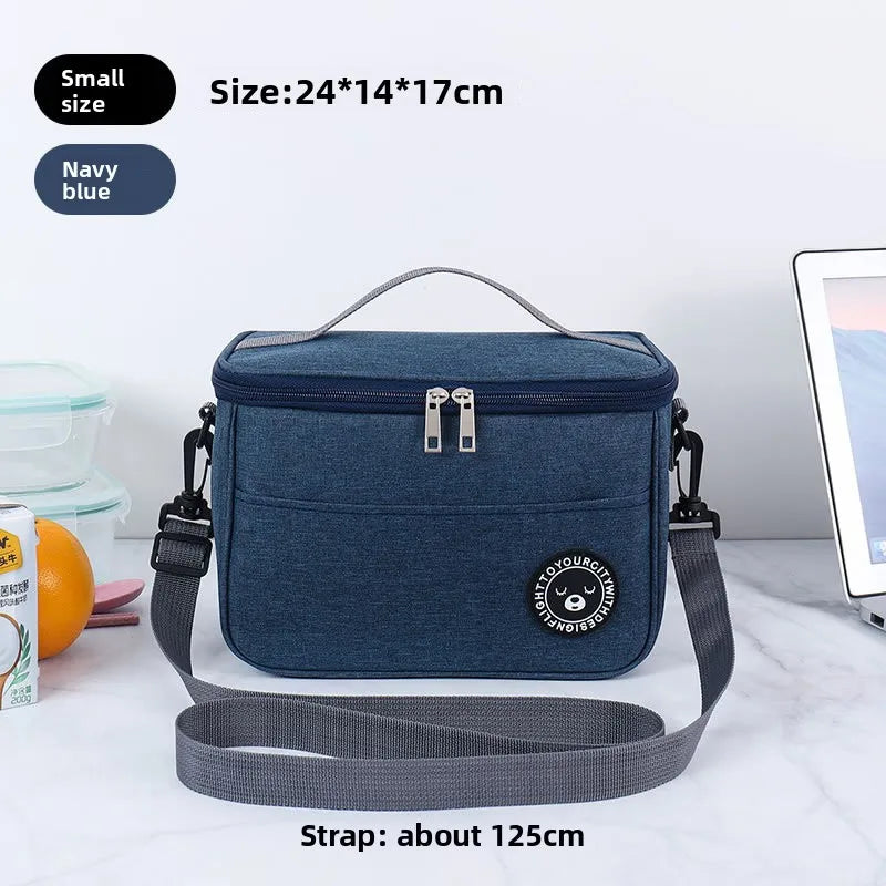 Large capacity insulated tote bag with shoulder straps, lunch bag, student thick waterproof bento bag, picnic bag