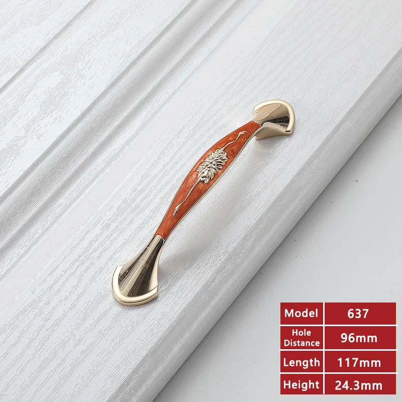 YM Red Amber Cabinet Handles Drawer Knobs for Kitchen Dressers Closets Wardrobe - Furniture Storage Door Pulls