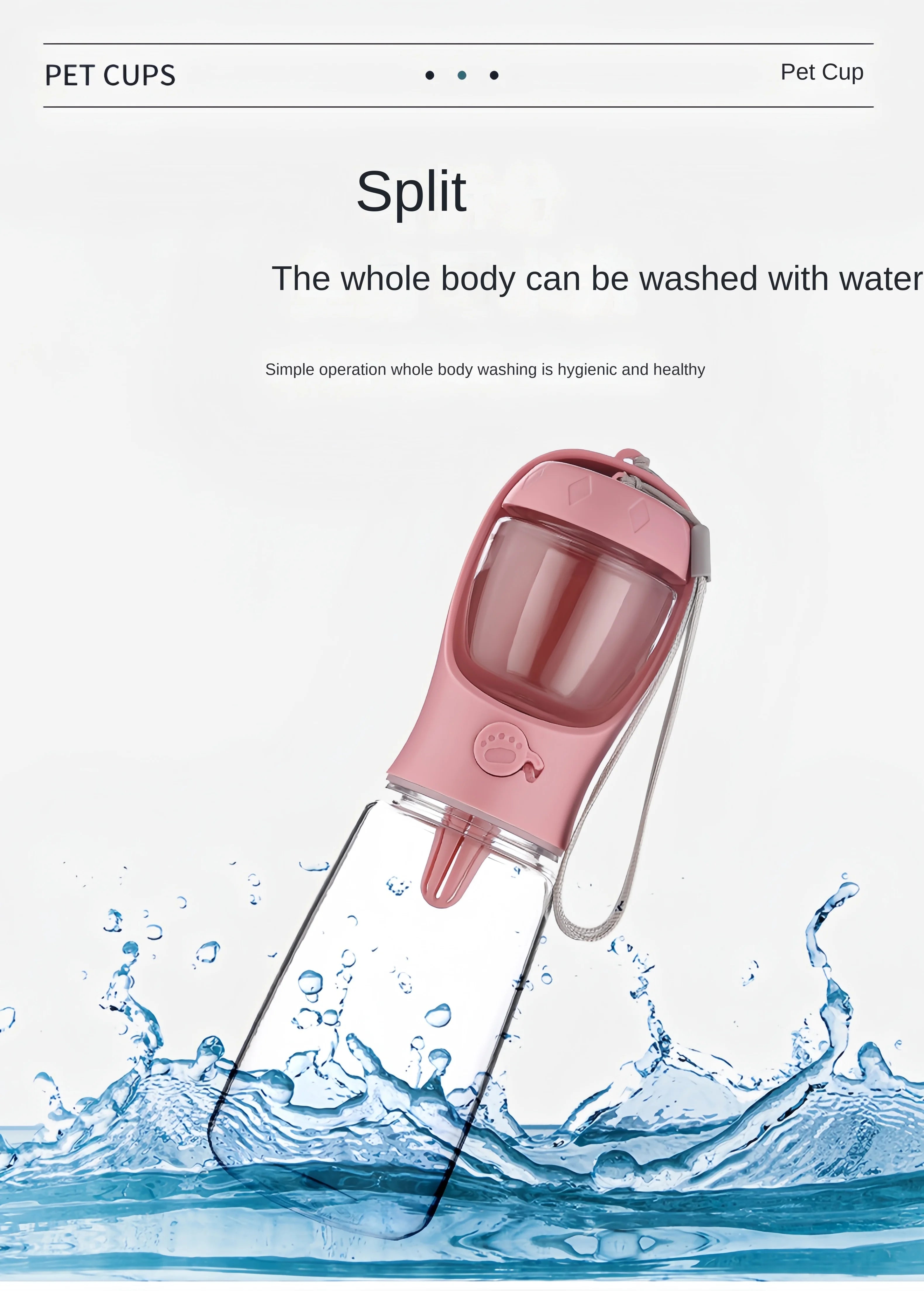 Dog Cat  Portable Feeding and Watering Supplies Portable Food Grade Material Dog Travel Pet Water Cup Bottle With Food Dispenser