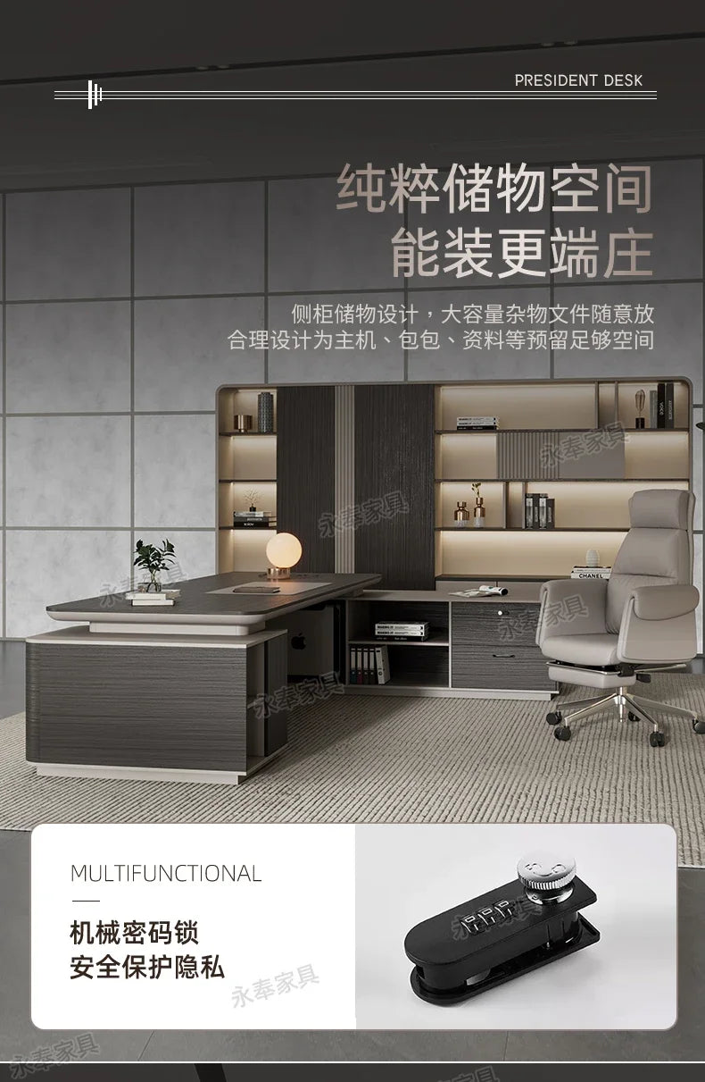 Organizer Luxury L Shape Computer gamer table cabinets executive Work office desk Multifunctional cable box Work Desk Table home