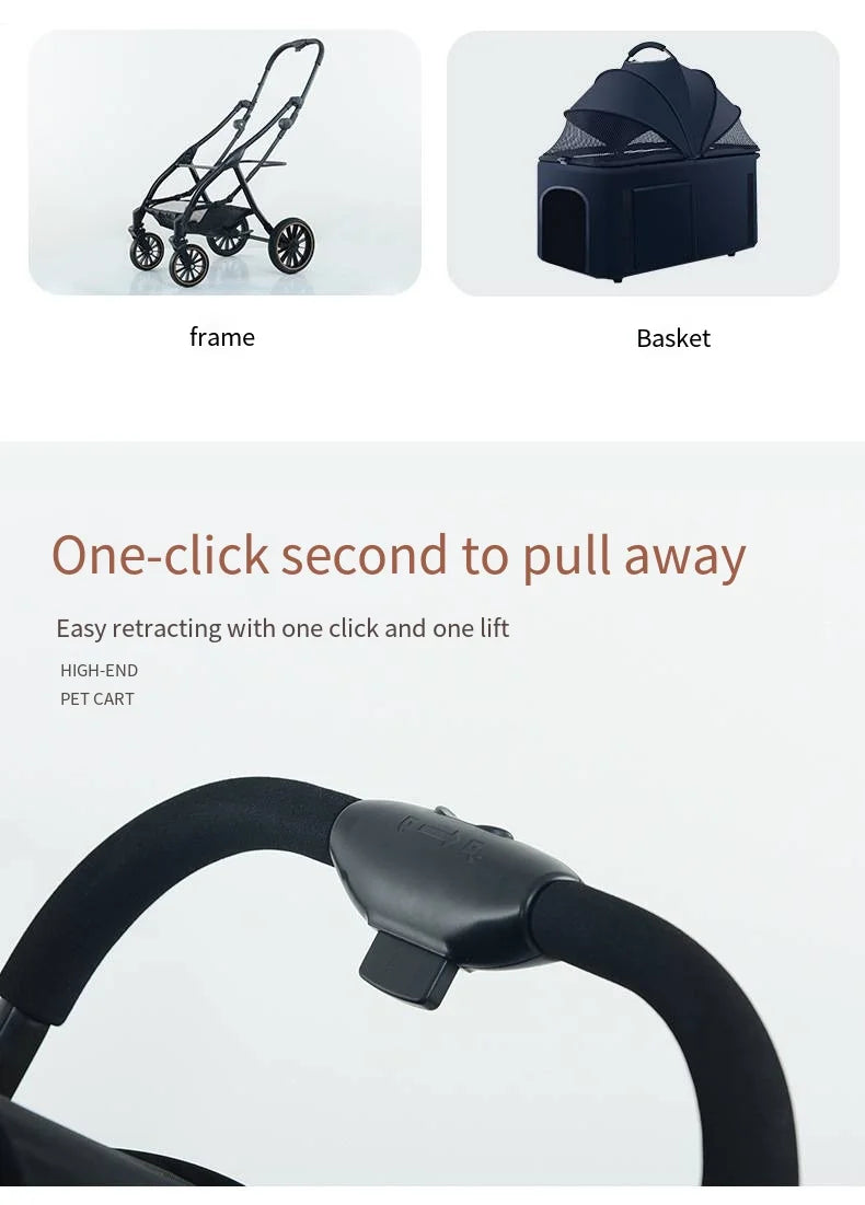 2025 Pet Stroller for Dogs and Cats Going Out, Detachable and Foldable, Lightweight Small Cart for Walking Dogs and Walking Cats