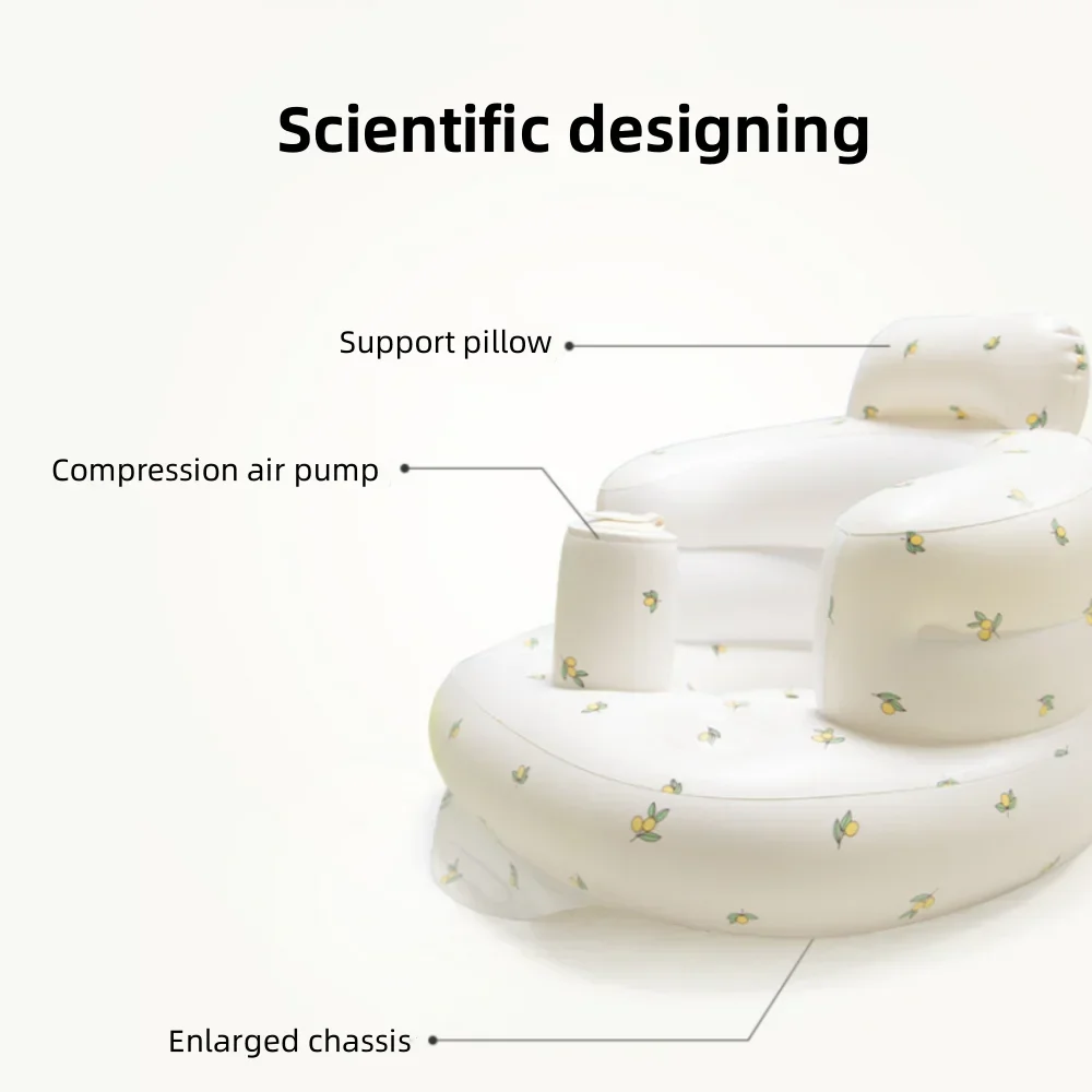 OTAUTAU Children Inflatable Sofa Chair Portable Inflatable Sofa Pool Float Baby Seat Back Support Anti-Fall Baby Bath Stool
