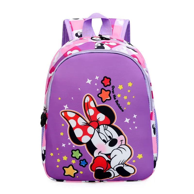 Minnie Print Backpack Large Capacity Lightweight Children's Schoolbag Casual Nylon Cute Knapsack