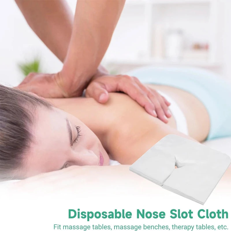 500/100pcs Disposable Face Cradle Covers Headrest Massage Pillow Paper Soft Non-Woven Face Covers for Spa Salon Beauty Supplies