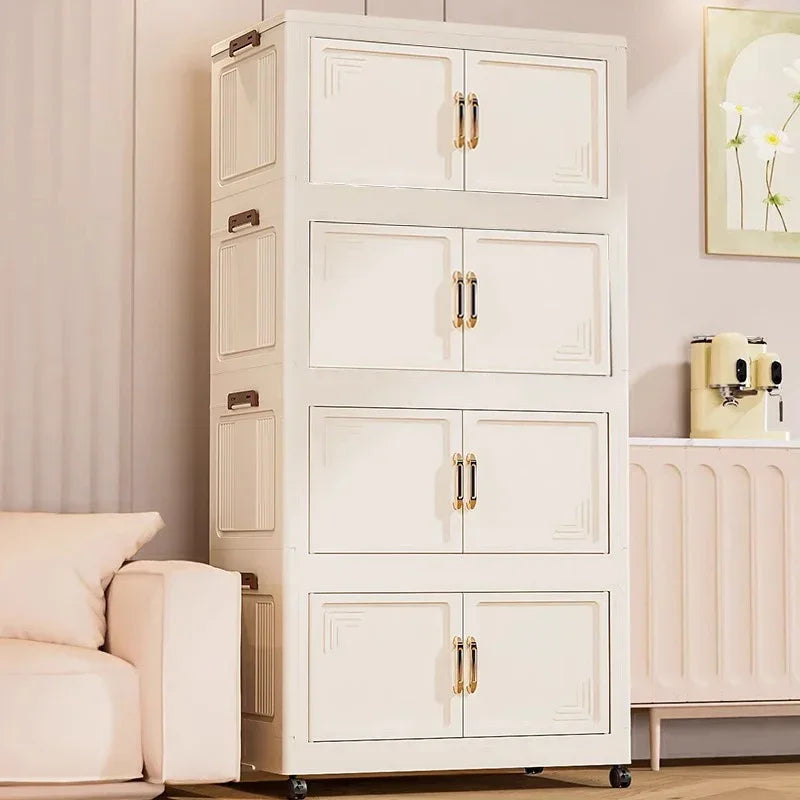 45/55/65cm Length Multifunction Folding Storage Cabinet Dustproof Wardrobe Large Capacity Sundries Cabinet
