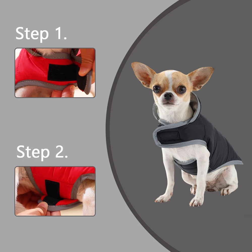 Reflective Pet Clothing Winter Reversible Fleece Dog Apparel For Small Medium Dogs Cats Waterproof Puppy Jacket Coat Chihuahua