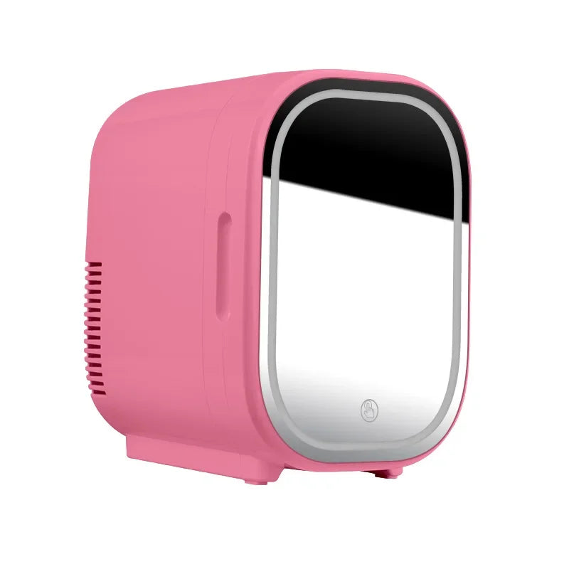 8L Mini Beauty Cosmetics Storage Refrigerator Mirror Car And Household Dormitory Office Fruit Beverage Breast Milk Cold And Hot