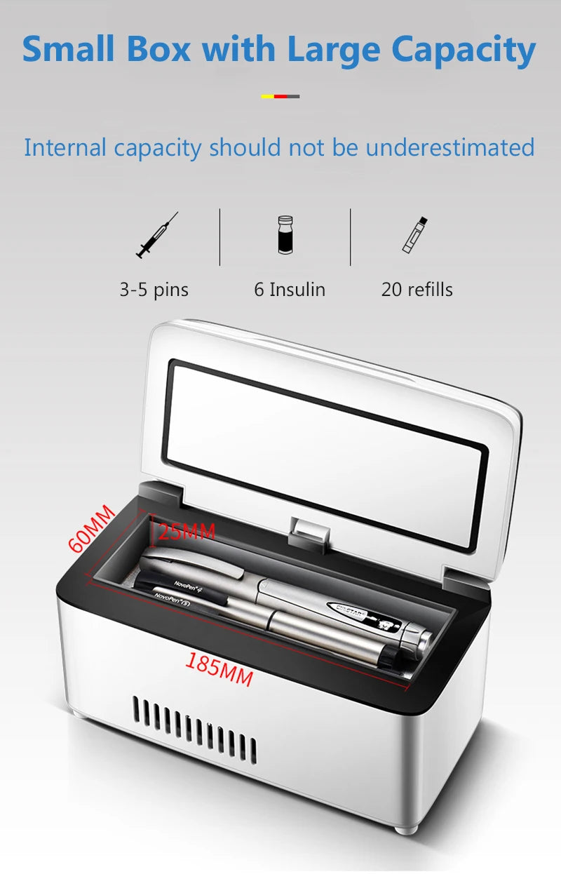 Insulin Cooler Portable Refrigerator USB Charging Medication Low-Temperature Storage Box Small Car Refrigerator  For Family